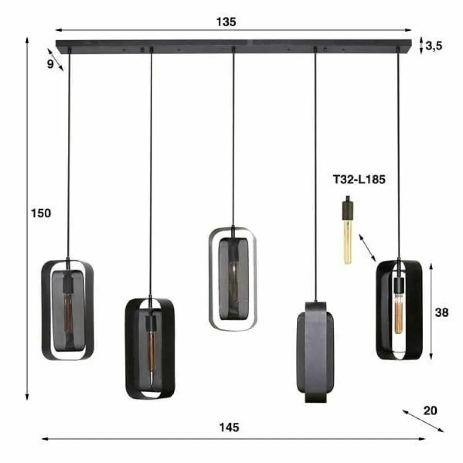 WoonStijl Hanglamp 5L mesh rotate Outlet
