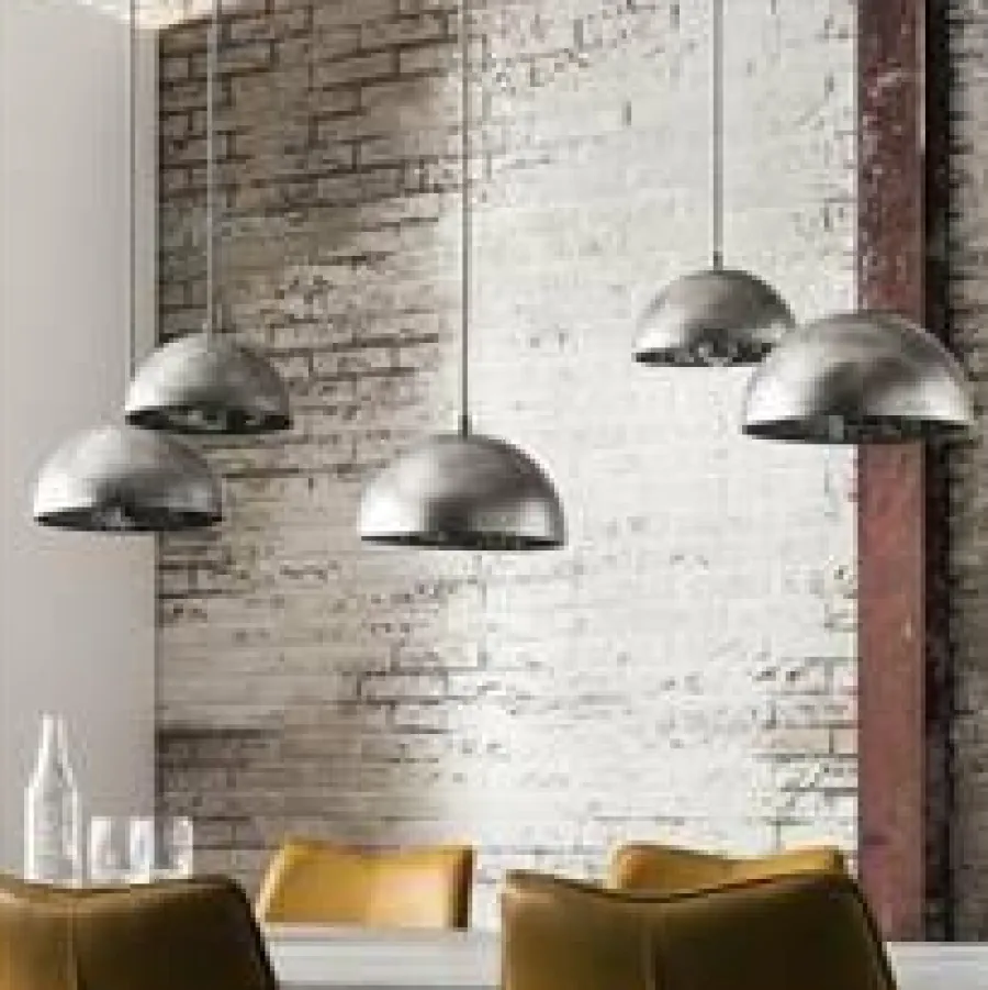WoonStijl Hanglamp 5L met crossbar en old silvery mirror inside. / Old silvery finish Online