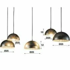 WoonStijl Hanglamp 5L met crossbar en old silvery mirror inside. / Old silvery finish Online