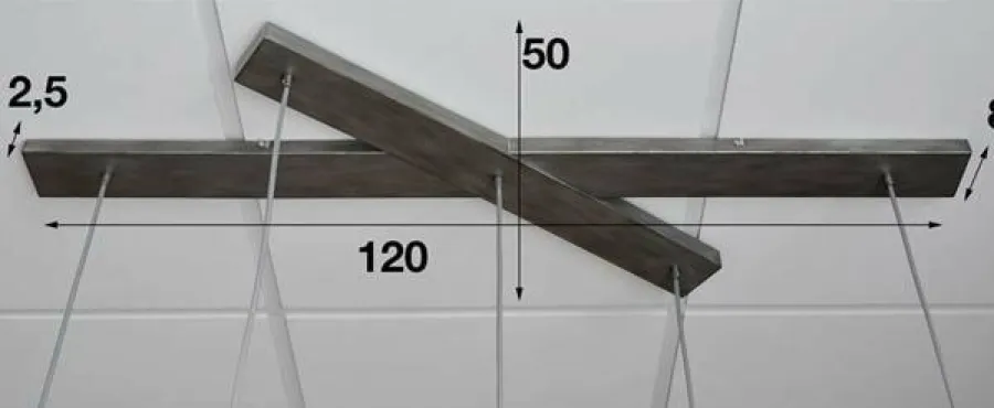 WoonStijl Hanglamp 5L met crossbar en old silvery mirror inside. / Old silvery finish Online