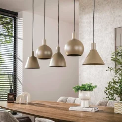 WoonStijl Hanglamp 5L Metallo mix Beige Best