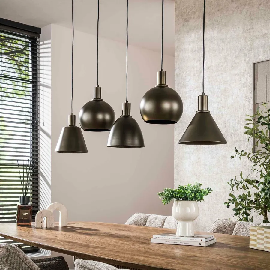 WoonStijl Hanglamp 5L Metallo mix Sienna bruin Discount