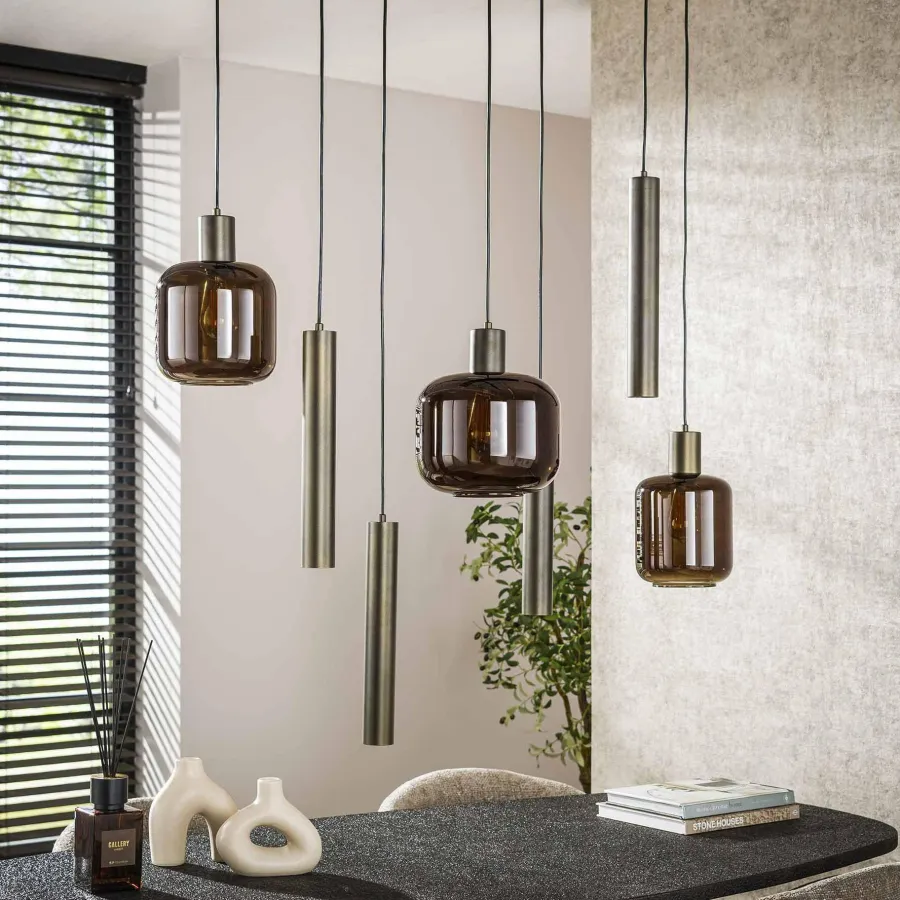 WoonStijl Hanglamp 4+3L mix Bronza Outlet