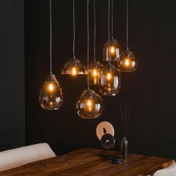 WoonStijl Hanglamp 4+3L mix chromed glas Sale