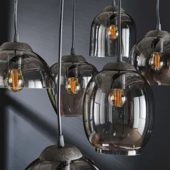 WoonStijl Hanglamp 4+3L mix chromed glas Sale