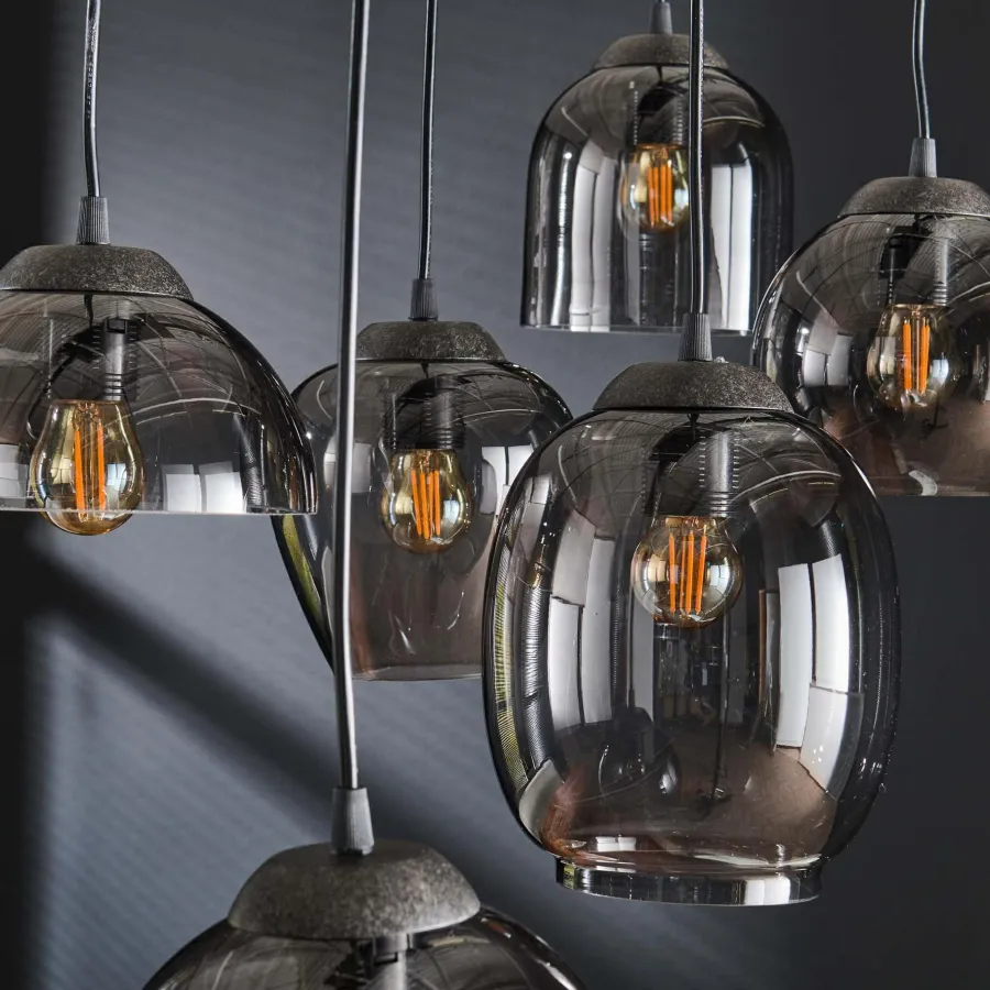 WoonStijl Hanglamp 4+3L mix chromed glas Sale