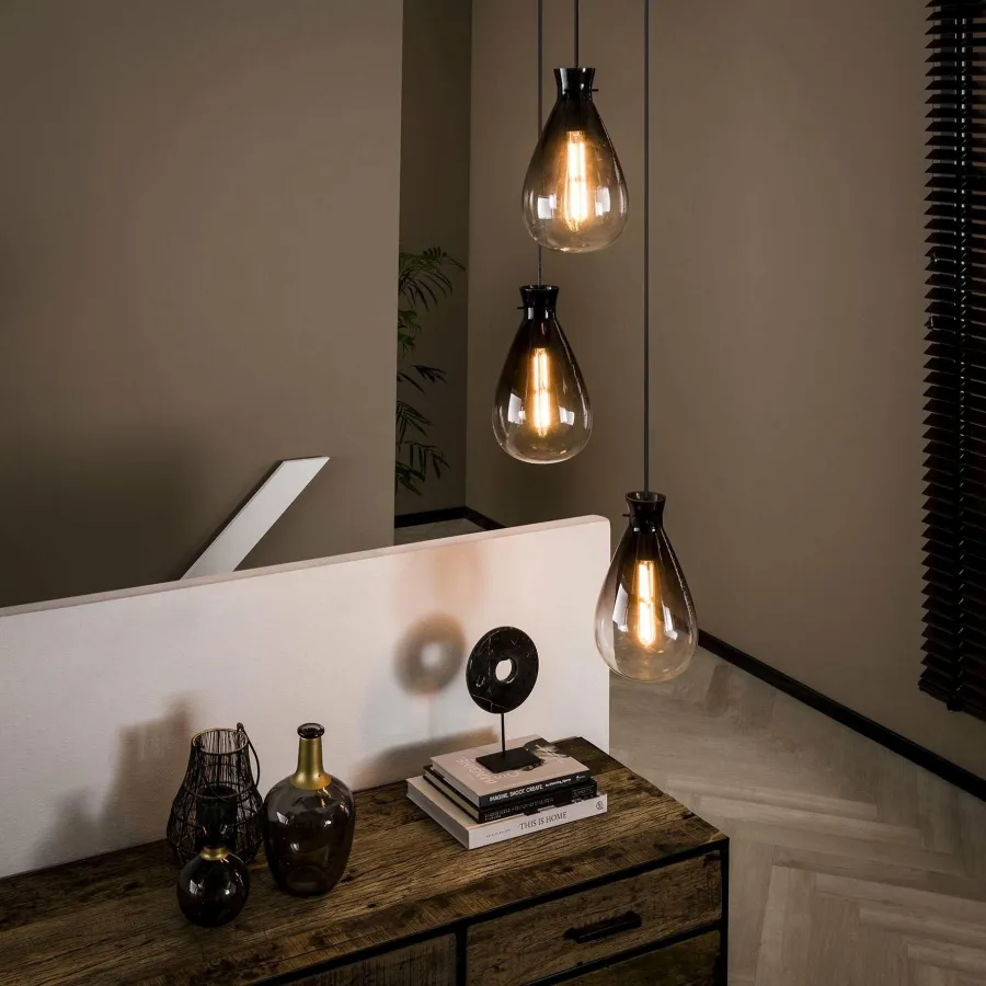 WoonStijl Hanglamp 3L nugget shaded New