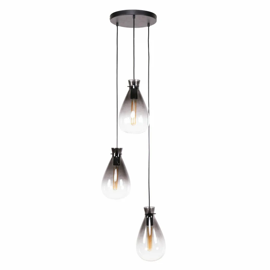WoonStijl Hanglamp 3L nugget shaded New