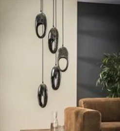 WoonStijl Hanglamp 5L open oog getrapt / Oud zilver Best