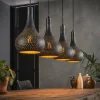 WoonStijl Hanglamp 4L Punch Kegel zwart-bruin Outlet
