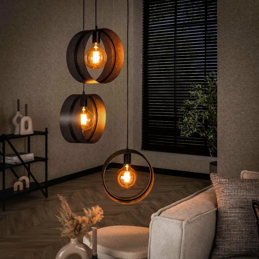 WoonStijl Hanglamp 3L ring geperforeerd Hot