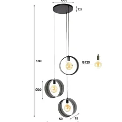 WoonStijl Hanglamp 3L ring geperforeerd Hot