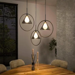 WoonStijl Hanglamp 3L ring getrapt tapse kap (G9) Outlet