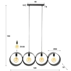 WoonStijl Hanglamp 4L ring geperforeerd Hot