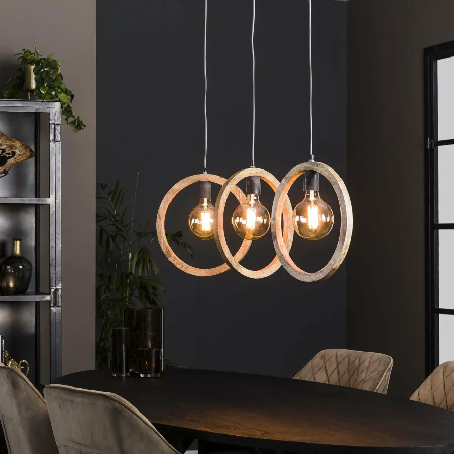 WoonStijl Hanglamp 3L round wood Sale