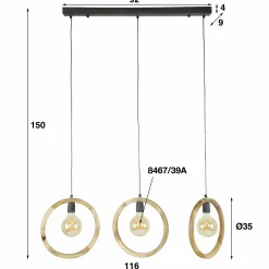 WoonStijl Hanglamp 3L round wood Sale