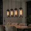 WoonStijl Hanglamp 4L smoke glas-geperforeerd staal New