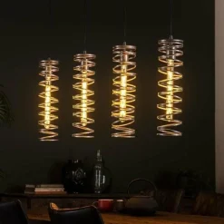 WoonStijl Hanglamp 4L spiral / Burned zilverkleurig Discount