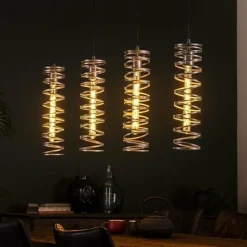 WoonStijl Hanglamp 4L spiral / Burned zilverkleurig Discount