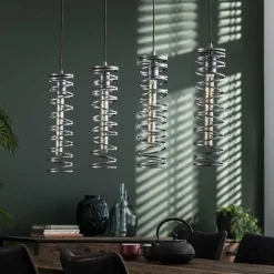 WoonStijl Hanglamp 4L spiral / Burned zilverkleurig Discount