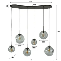 WoonStijl Hanglamp 6L Stellar Black
