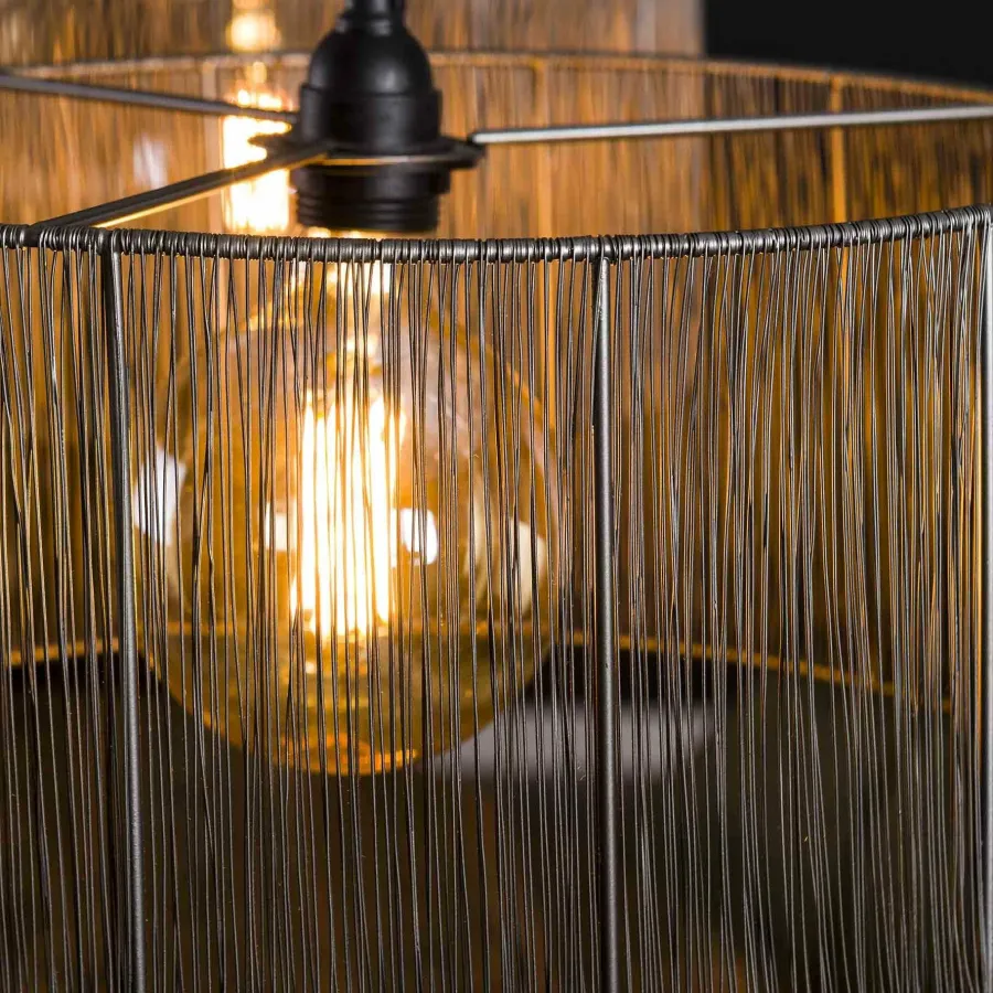 WoonStijl Hanglamp 2L stringshade metal New