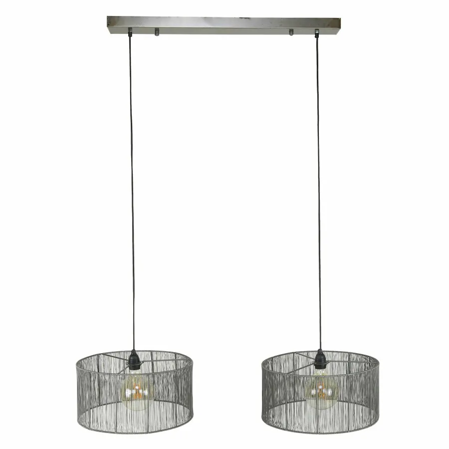 WoonStijl Hanglamp 2L stringshade metal New