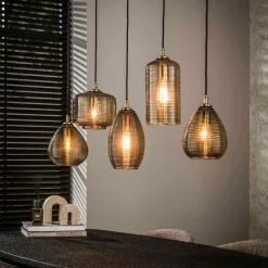 WoonStijl Hanglamp 5L Stripe glas horizontaal Clearance