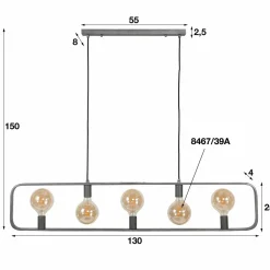 WoonStijl Hanglamp 5L strip Online