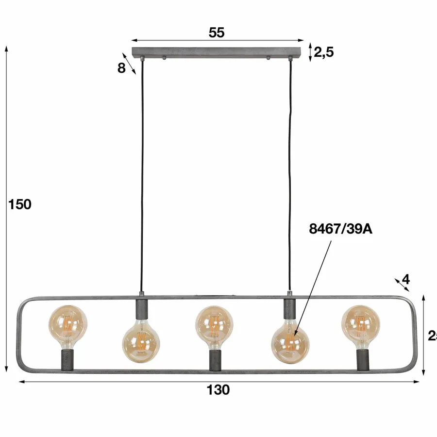 WoonStijl Hanglamp 5L strip Online