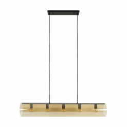 WoonStijl Hanglamp 5L tube amber glas