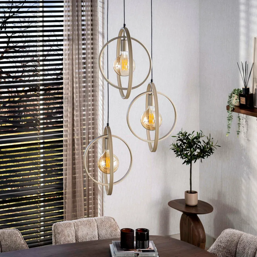 WoonStijl Hanglamp 3L Turn around getrapt beige Online