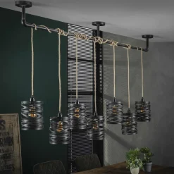 WoonStijl Hanglamp 7L twist wikkel XL / Slate grey Hot
