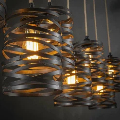WoonStijl Hanglamp 7L twist wikkel XL / Slate grey Hot