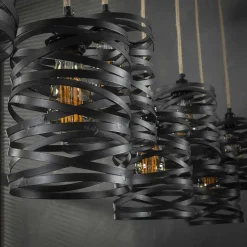 WoonStijl Hanglamp 7L twist wikkel XL / Slate grey Hot