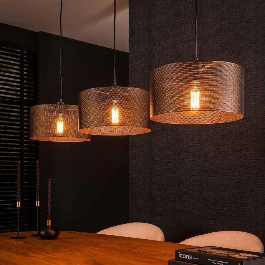 WoonStijl Hanglamp Mesh round met 3 lampen