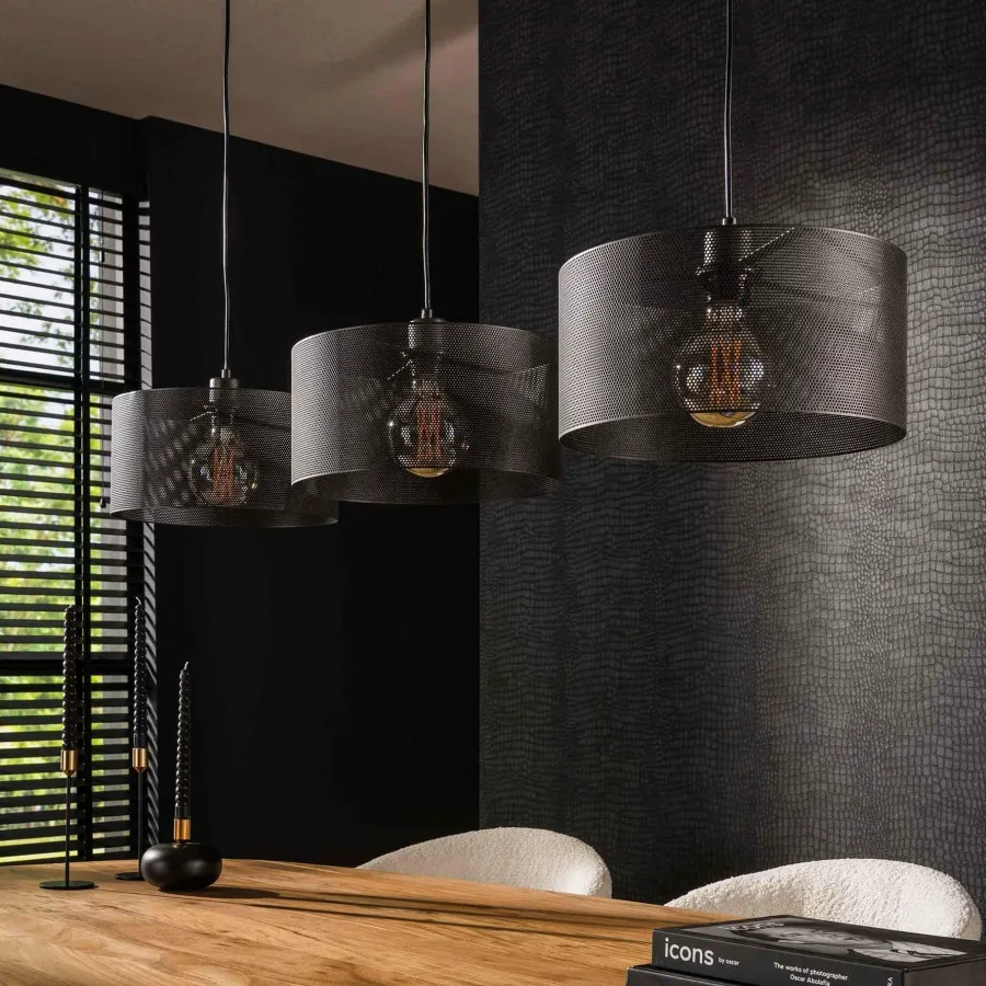 WoonStijl Hanglamp Mesh round met 3 lampen