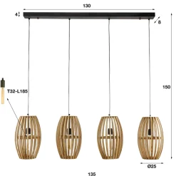 WoonStijl Hanglamp Orbit met 4 kappen Best