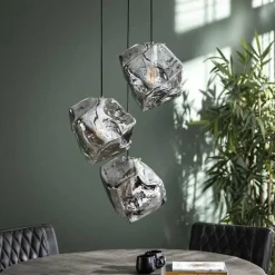 WoonStijl Hanglamp Rock Chromed glas Getrapt 3L Best