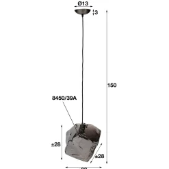 WoonStijl Hanglamp Rock Chromed glas New