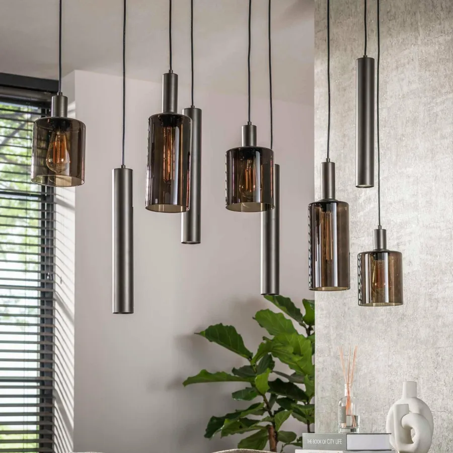 WoonStijl Hanglamp Sepiora 5+4-lichts Sienna bruin Hot