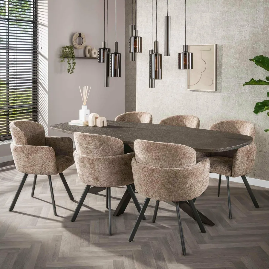 WoonStijl Hanglamp Sepiora 5+4-lichts Sienna bruin Hot