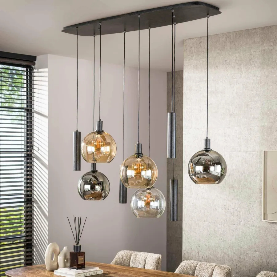 WoonStijl Hanglamp Sfera Tricolore 5+4-lichts New