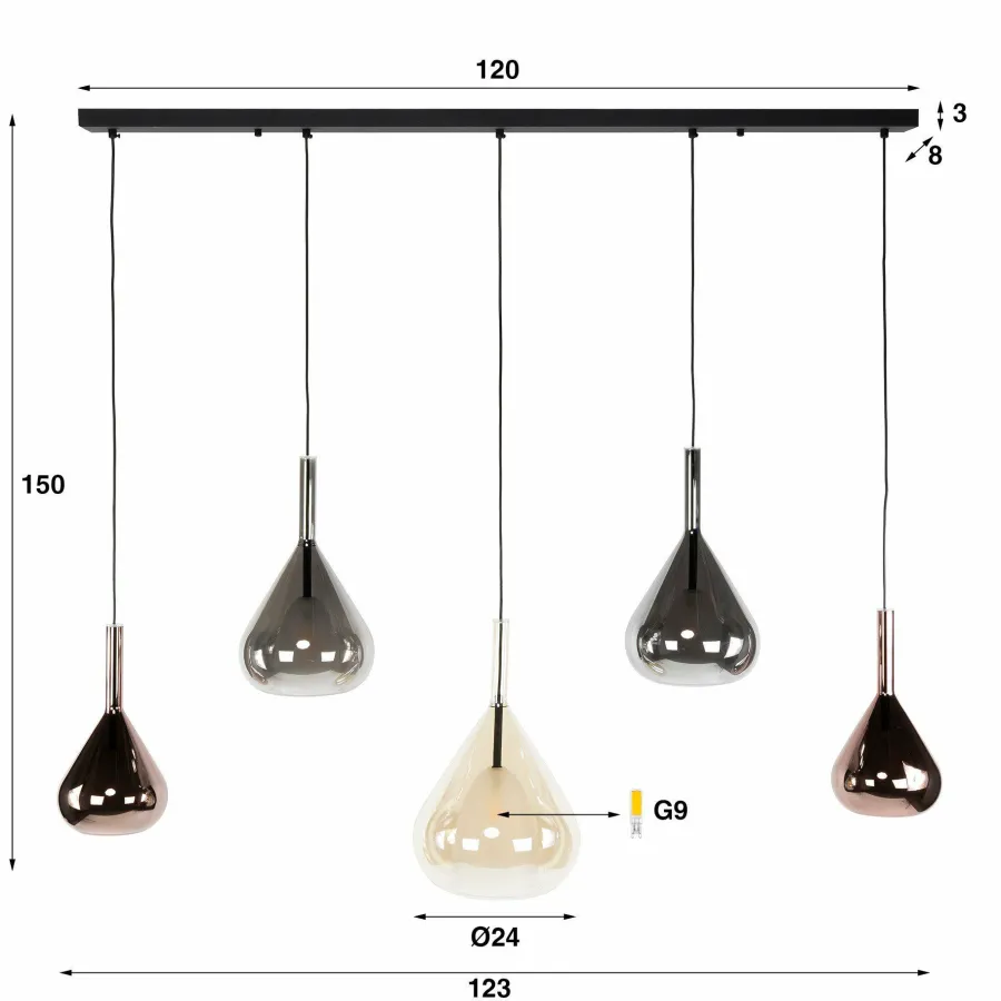 WoonStijl Hanglamp Wings 5-lichts Sale
