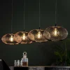 WoonStijl Hanglamp 4x Ø35 disk wire copper twist / Zwart nikkel Outlet