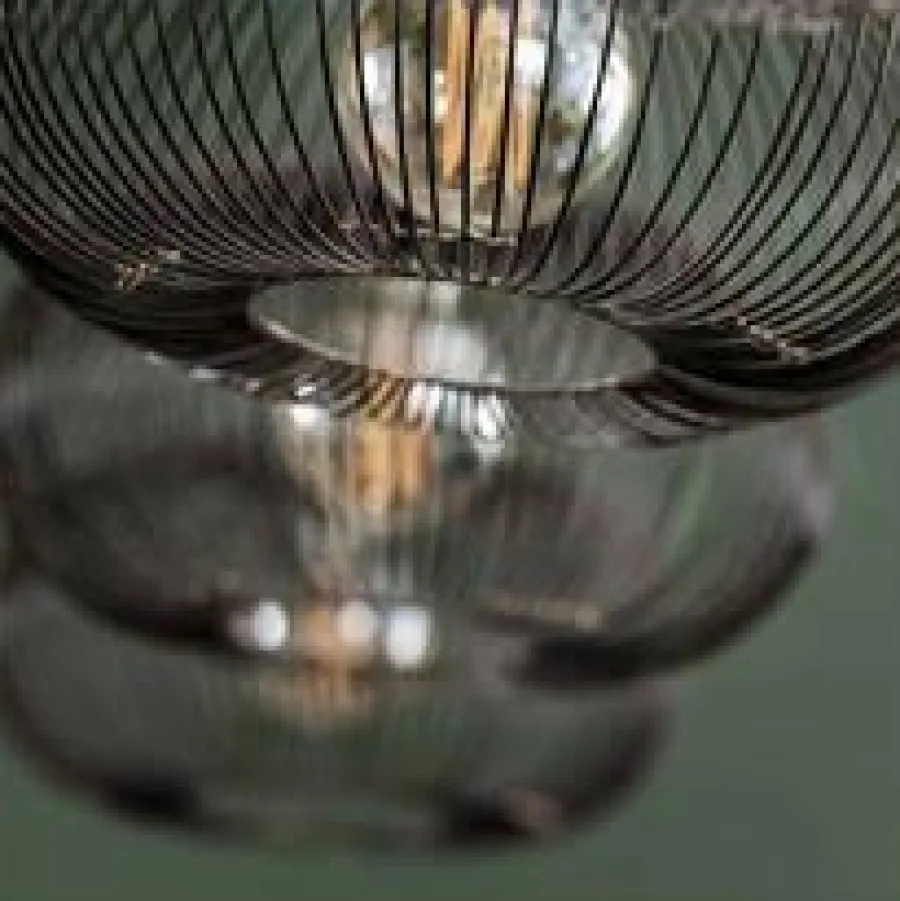 WoonStijl Hanglamp 4x Ø35 disk wire copper twist / Zwart nikkel Outlet