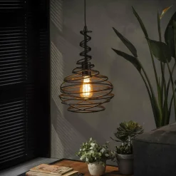 WoonStijl Hanglamp 1x Ø25 kegel spinn / Zwart Hot