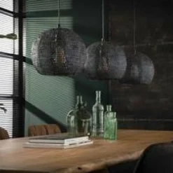 WoonStijl Hanglamp 3x armor half rond / Zwart bruin Online