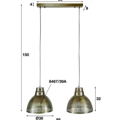WoonStijl Hanglamp 2xØ38 screen
