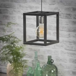 WoonStijl Hanglamp 25x25 vierkante buis / Zilver Outlet